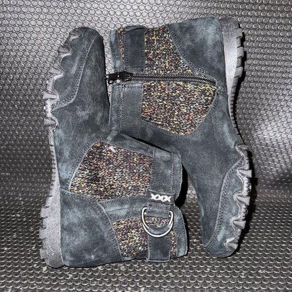 Skechers Bikers Lite High Grade Black Suede Comfort Booties Women’s Size 7 - Picture 5 of 8